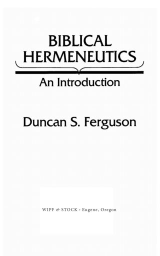 Imagen de portada: Biblical Hermeneutics 9781610973762