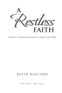 Cover image: A Restless Faith 9781532608414