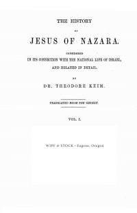 Imagen de portada: The History of Jesus of Nazara, Volume One 9781532615870