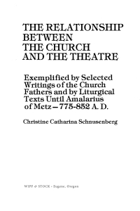 صورة الغلاف: The Relationship Between the Church and the Theatre 9781532616860