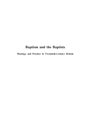 صورة الغلاف: Baptism and the Baptists 9781532617065