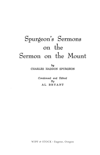 Cover image: Spurgeon’s Sermons on the Sermon on the Mount 9781532617393