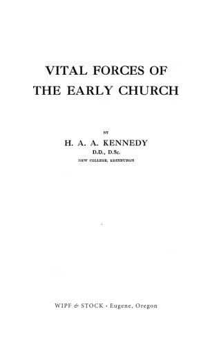 Cover image: Vital Forces of the Early Churches 9781532618833