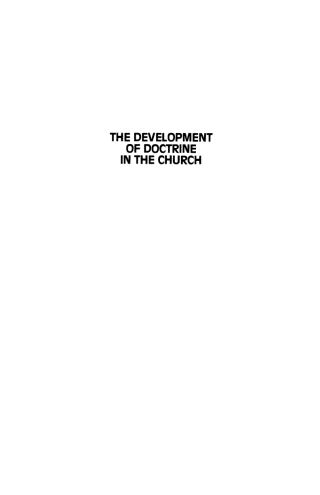 Cover image: The Development of Doctrine in the Church 9781532646195