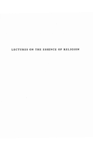 Cover image: Lectures on the Essence of Religion 9781532646232