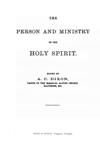 Imagen de portada: The Person and Ministry of the Holy Spirit 9781532646300