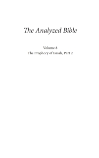 صورة الغلاف: The Analyzed Bible, Volume 8 8th edition 9781532648373