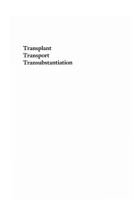 Cover image: Transplant, Transport, Transubstantiation 9781532655128