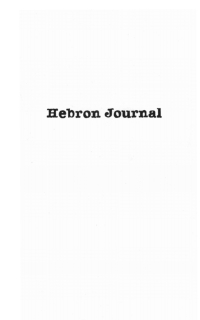 Omslagafbeelding: Hebron Journal 9781532662133