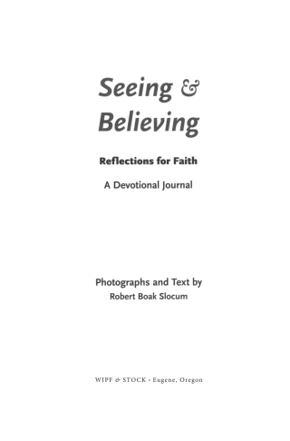 Imagen de portada: Seeing & Believing 9781532663642