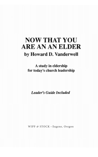 Imagen de portada: Now That You Are an Elder 9781532663635