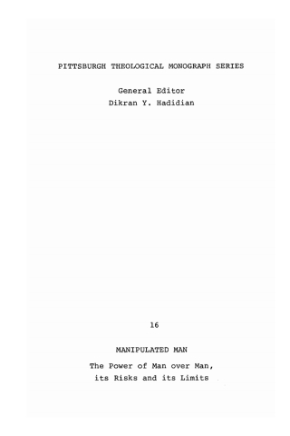 Cover image: Manipulated Man 9780915138210