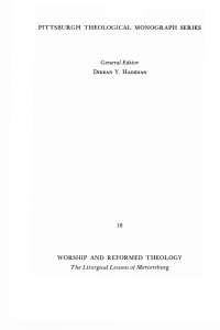 Cover image: Worship and Reformed Theology 9780915138128