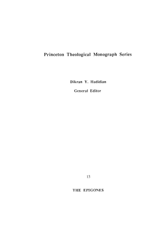 Cover image: The Epigones 9780915138623