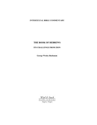 Imagen de portada: The Book of Hebrews 9781597528191