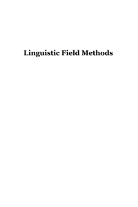 表紙画像: Linguistic Field Methods 9781597527644