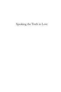 Omslagafbeelding: Speaking the Truth in Love 9781556351181