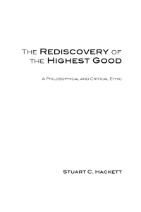 صورة الغلاف: The Rediscovery of the Highest Good 9781606081556
