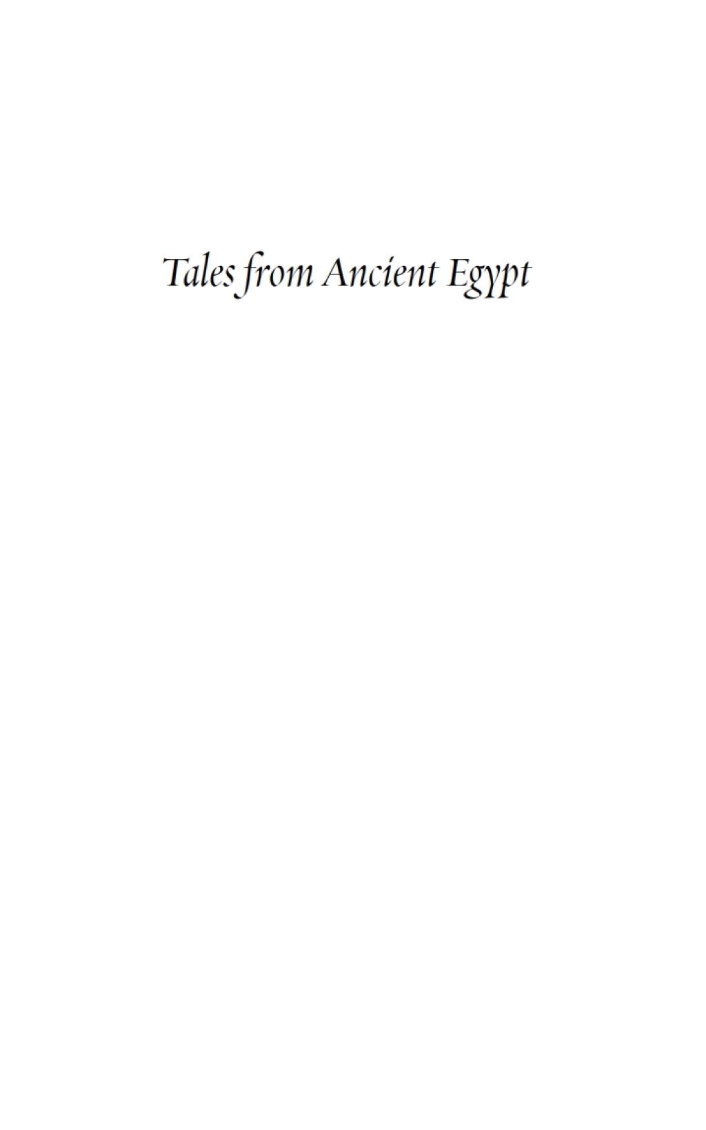 Tales from Ancient Egypt eBook