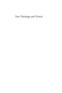 صورة الغلاف: Text, Theology, and Trowel 9781608999422