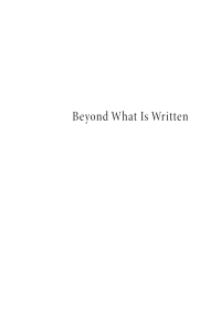 Cover image: Beyond What Is Written 9781608999927
