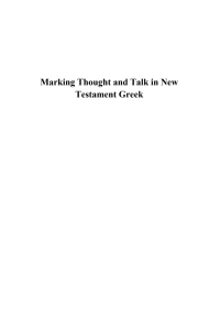 Cover image: Marking Thought and Talk in New Testament Greek 9781610970891