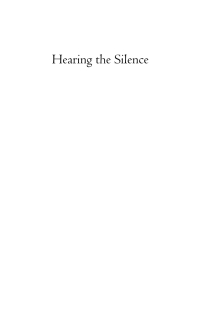 Omslagafbeelding: Hearing the Silence 9781610972291