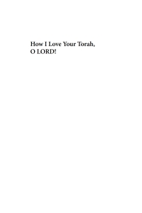 Cover image: How I Love Your Torah, O LORD! 9781610973427