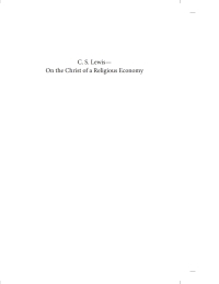 Imagen de portada: C.S. Lewis—On the Christ of a Religious Economy, 3.2 9781620329825