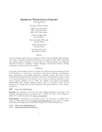 صورة الغلاف: American Theological Inquiry, Volume Four, Issue Two 9781610978859