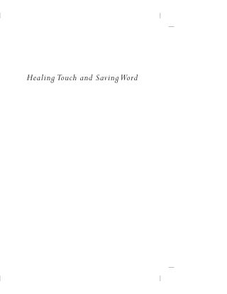 Cover image: Healing Touch and Saving Word 9781620320075