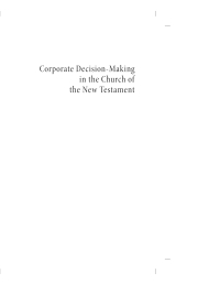 Cover image: Corporate Decision-Making in the Church of the New Testament 9781620321003