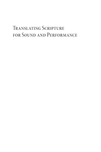 Cover image: Translating Scripture for Sound and Performance 9781620322970