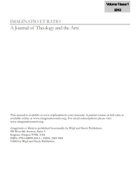 Cover image: Imaginatio et Ratio: A Journal of Theology and the Arts, Volume 1, Issue 1 2012 9781608993543