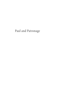 Omslagafbeelding: Paul and Patronage 9781620325575
