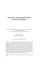 صورة الغلاف: Journal for the Evangelical Study of the Old Testament, 1.2 9781620329269