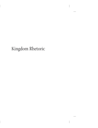 صورة الغلاف: Kingdom Rhetoric 9781597525282