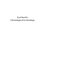 Cover image: Karl Barth’s Christological Ecclesiology 9781625640437