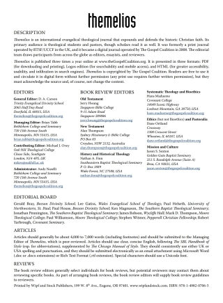 Cover image: Themelios, Volume 39, Issue 2 9781498207065