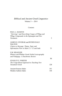 Imagen de portada: Biblical and Ancient Greek Linguistics, Volume 3 9781498226431