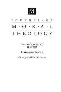 صورة الغلاف: Journal of Moral Theology, Volume 5, Number 2 9781532604805
