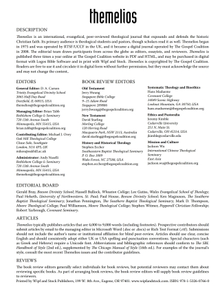 Cover image: Themelios, Volume 41, Issue 2 9781532607660