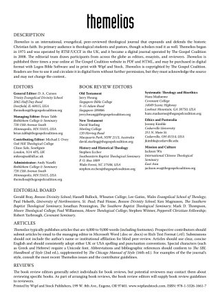 Cover image: Themelios, Volume 41, Issue 3 9781532616617