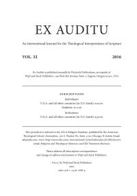 Cover image: Ex Auditu - Volume 32 9781532616884