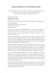 Cover image: Journal of Biblical and Theological Studies, Issue 2.2 9781532641602