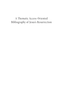 Cover image: A Thematic Access-Oriented Bibliography of Jesus’s Resurrection 9781725252738