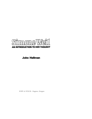 Cover image: Simone Weil 9781498200851