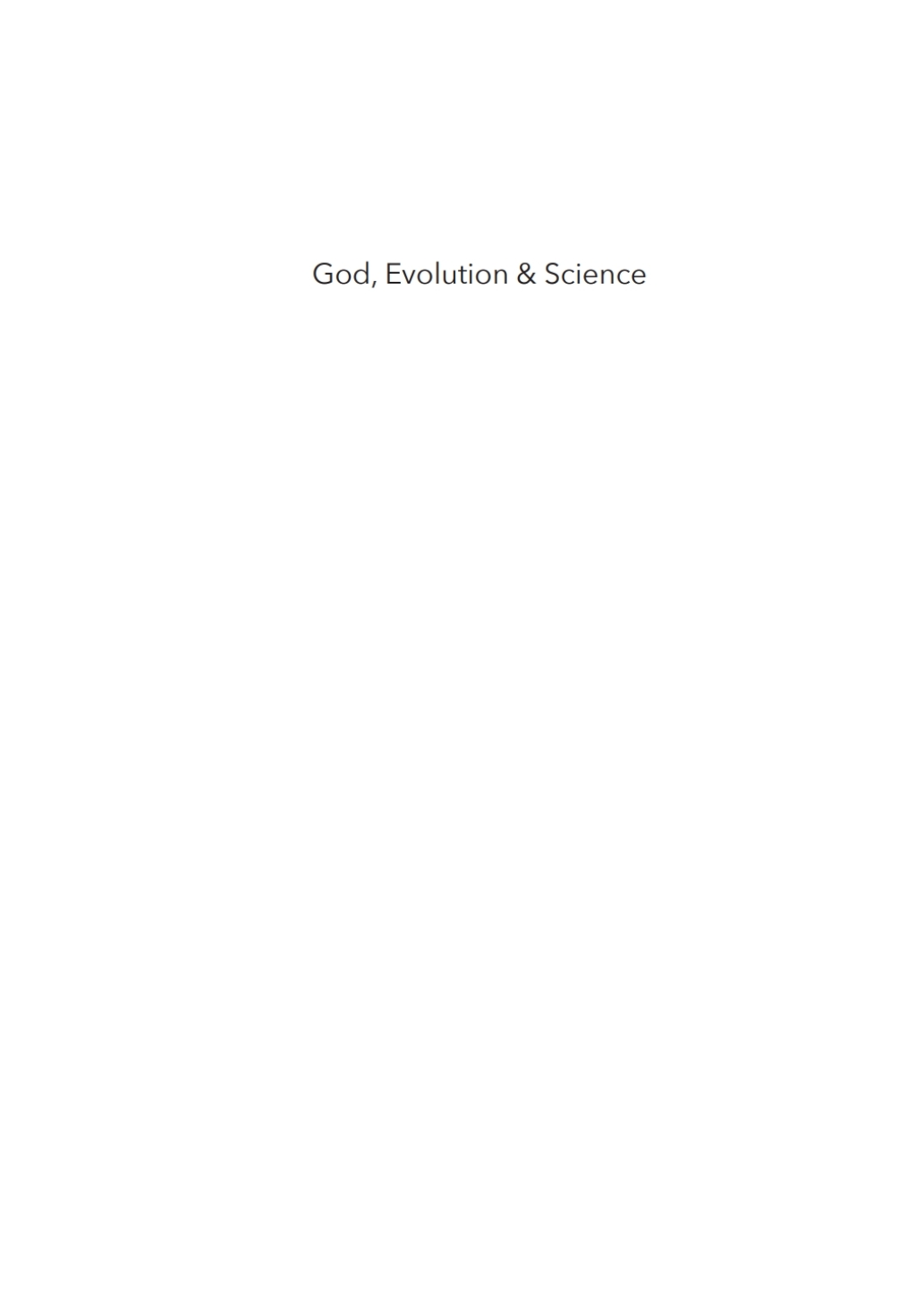 God  Evolution & Science (eBook)