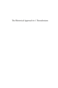 Cover image: The Rhetorical Approach to 1 Thessalonians 9781725258884