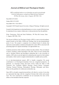 Cover image: Journal of Biblical and Theological Studies, Issue 4.2 9781725258945